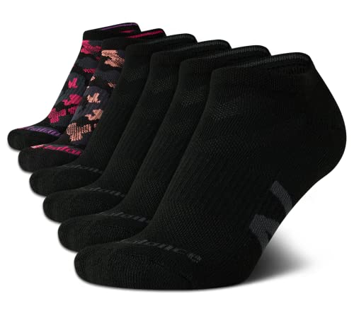 New Balance Women?s Athletic Socks ? Cushioned Low Cut Ankle Socks (6 Pack), Size 4-10, Black/Purple