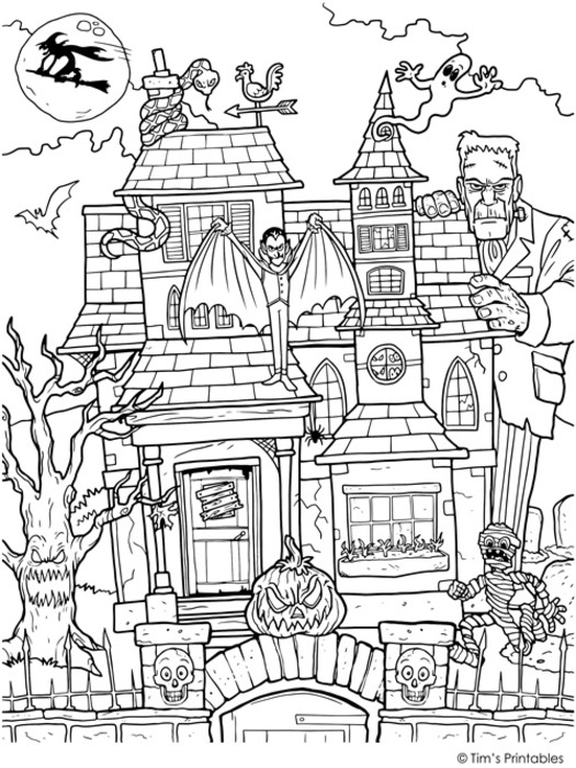 Haunted House Coloring Page | The Storepaperoomates Retail Market - Fast Affordable Shopping
