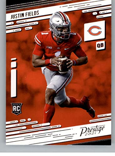 2021 Panini Prestige #203 Justin Fields RC Rookie Card Chicago Bears Official NFL Football Trading Card in Raw (NM or Better) Condition