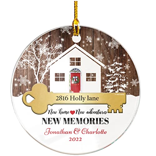Wassmin Personalized First Christmas Ornament Customized New Home Plastic Acrylic Ornaments Xmas 2022 Gifts Housewarming Wedding Gift for Newlywed Married Couples Newlyweds Couple Mr Mrs
