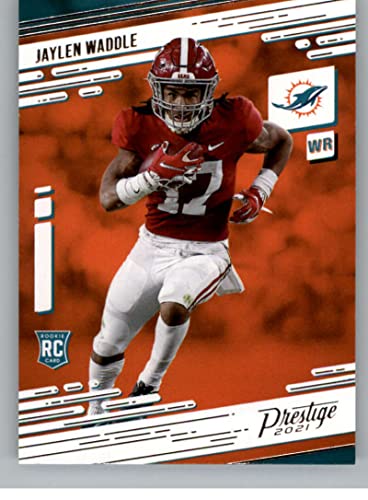 2021 Panini Prestige #213 Jaylen Waddle RC Rookie Card Miami Dolphins Official NFL Football Trading Card in Raw (NM or Better) Condition