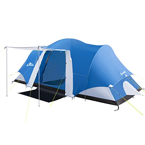 ArcadiVille Tents for Camping 8 Person, Camping Tent Waterproof & Windproof 3 Seasons, Large Family Tent with 3 Rooms, Easy Setup Backpacking Tent w/Full-Covered Rainfly, Divided Curtains & Vestibule