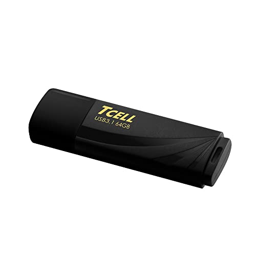 TCELL Minimalism Style USB 3.1 Gen1 Flash Drive Black (64GB)