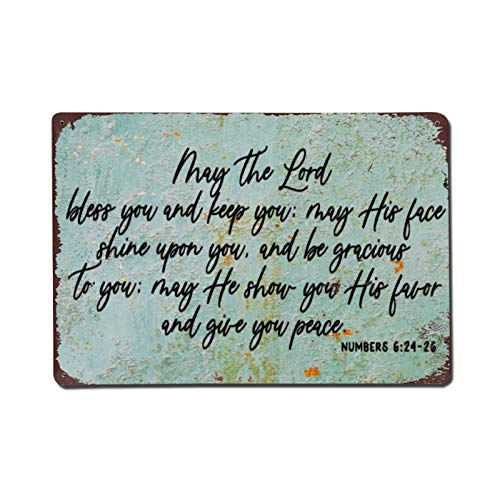luckluccy May The Lord Bless You and Keep You Metal Sign,Retro Rustic Quote Saying Words Bar Men Cave Garden Wall Art,Festival Party Farmhouse Aluminum Sign,Home Decor,20*30cm(0mds7y91b0xs)
