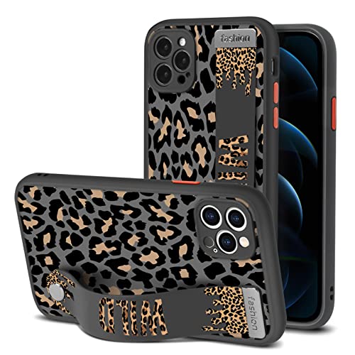 Gukalong Compatible iPhone 12 Pro Max Case with Strap Leopard Print Pattern Design Full Shockproof Protection Soft TPU and Hard PC Back Anti-Scratch Slim Cover for iPhone 12 Pro Max