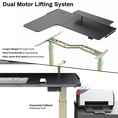 EUREKA ERGONOMIC L Shaped Electric Height Adjustable RGB Lights Gaming Standing Desk, Dual Motor Sit Stand Up Home Office Computer Table w Monitor Riser Memory Preset Call of Duty Mouse Pad, 61″ Left | The Storepaperoomates Retail Market - Fast Affordable Shopping