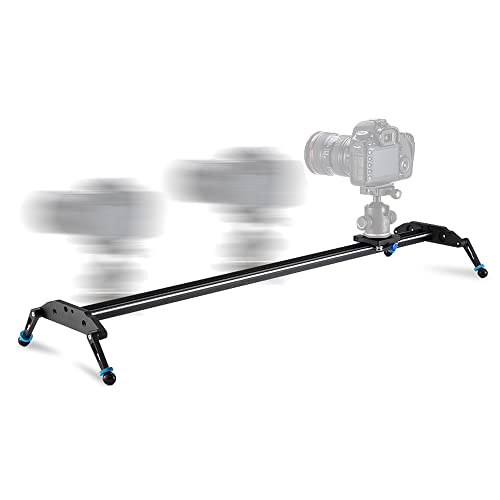 Sutefoto 47”/120cm Portable Camera Slider Rail Track for Video Movie Photography DSLR Cameras, Phone, Action Camera, Max Support 8kg/17.63 lbs Loading