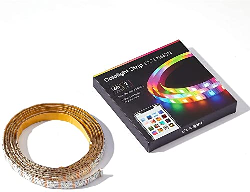 Cololight LED Strip Lights 2M/6.6ft Smart Strips Lights for Bedroom APP&HomeKit Control Beads Customized Music Sync TV Backlight Gaming Room Decor Work with Google&Alexa Expansion