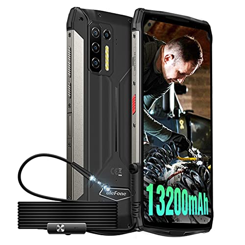 Ulefone Rugged Smartphone, Power Armor 13 with Endoscope, IP68 Waterproof Phone, 13200mAh Battery, 15W Wireless Charge, 48MP Four Rear Camera, 6.81″ FHD+, 8GB + 256GB, Helio G95 Octa-core Android 11