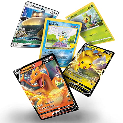 Golden Groundhog TCG Bundle – Including 5 Oversize/Jumbo Cards (Variety of Basic, Promos & Random Ultra Rare Cards Such as V, GX, and More)
