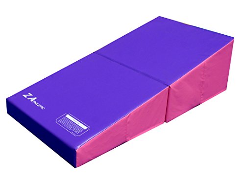 Z Athletic Gymnastics Junior Incline Mat (Cheese Wedge) Purple and Pink
