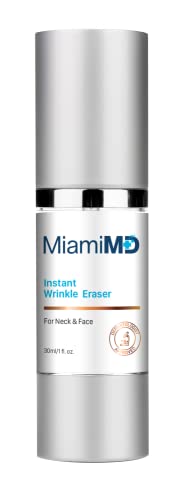 MiamiMD Instant Wrinkle Eraser Neck & Face Cream For Fine Lines, Wrinkles, and Crow’s Feet – Anti-Aging Serum For All Skin Types – Paraben Free, Fragrance Free, Cruelty Free – 30ml