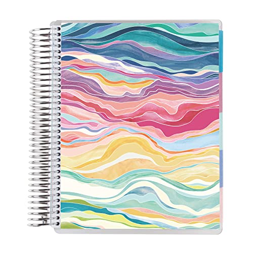 7″ x 9″ 12 Month Undated Spiral Bound Life Planner – Signature Layers Cover + Layers Interior Pages. Undated Vertical Weekly and Monthly Agenda by Erin Condren.