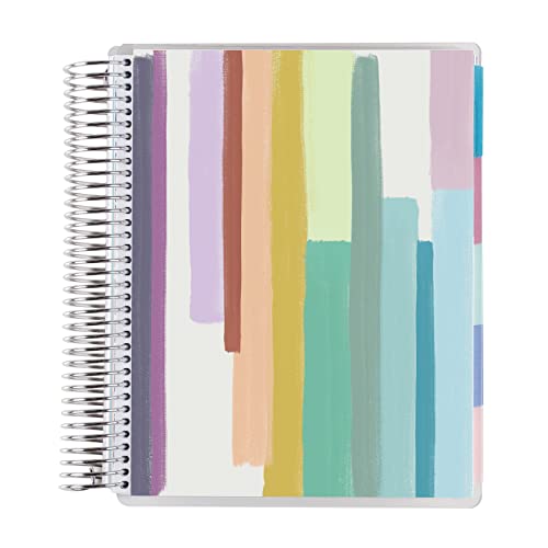 7″ x 9″ 12 Month Undated Spiral Bound Life Planner – Painted Stripes Cover + Painted Stripes Interior. Undated Vertical Weekly and Monthly Agenda by Erin Condren.