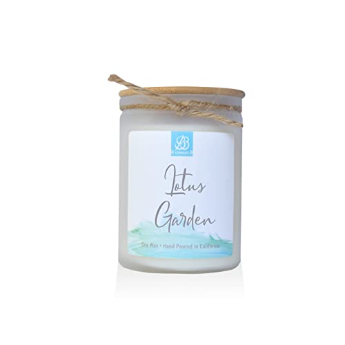 BB Candles Coastal Essentials Natural Soy Hand Poured Candle, Lotus Garden Scent, Fragrant Coastal Candle with Strong Scents, Artisan Candle, 12oz, 90+ Hours Burn Time