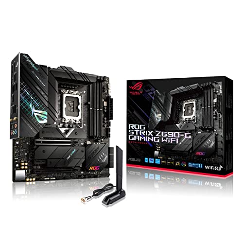 ASUS ROG Strix Z690-G Gaming WiFi 6E LGA 1700(Intel 12th Gen) Micro ATX gaming motherboard(PCIe 5.0,DDR5,14+1 power stages,2.5 Gb LAN,Thunderbolt 4,3xM.2,Front panel USB 3.2 Gen 2×2 Type-C connector)
