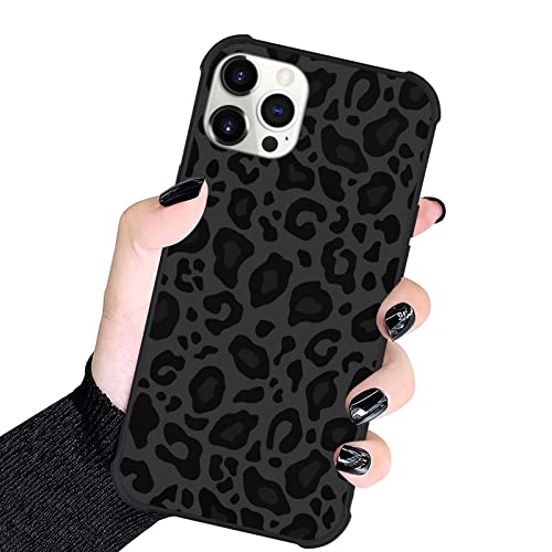 KANGHAR Case Compatible with iPhone 13 Pro Max,Black Leopard Design,Tire Texture Non-Slip +Shockproof Rugged TPU Protective Case for iPhone 13 Pro Max 6.7 Inch (2021) Leopard Pattern