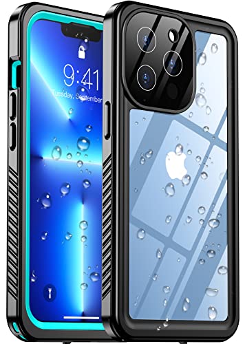 Temdan for iPhone 13 Pro Max Case,[360 Full Body Waterproof][with Built-in Screen Protector][Anti-Scratched] Dustproof Shockproof IP68 Underwater Phone Case for iPhone 13 Pro Max 6.7 inch – Teal