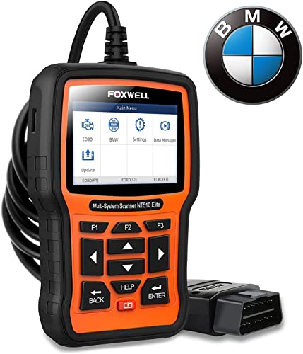 FOXWELL NT510 Elite Full Systems Scanner for BMW Automotive Obd2 Code Reader Bidirectional Diagnostic Scan Tool with SRS EPB SAS TPS Active Test Oil Reset Battery Registration (New Version)