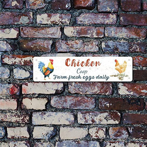 CREATCABIN Metal Tin Sign Summer Chicken Coop Farm Fresh Eggs Daily Retro Vintage Funny Wall Art Mural Hanging Iron Painting for Home Garden Bar Pub Kitchen Living Room Office Plaque 16x4inch | The Storepaperoomates Retail Market - Fast Affordable Shopping