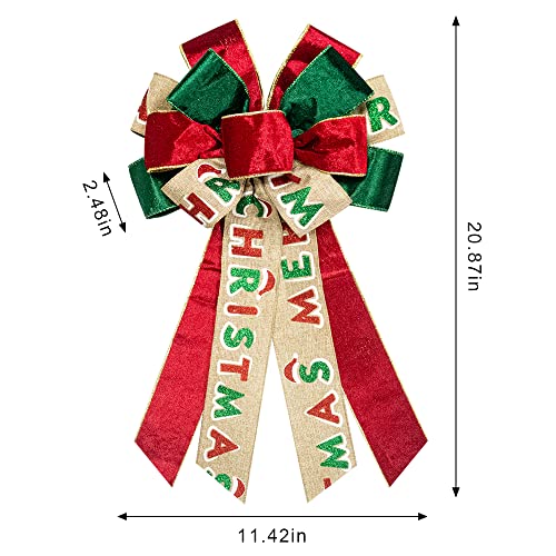 On-Airstore Large Christmas Wreath Bows, Christmas Velvet Ribbon Bows for Wreaths – Large Tree Topper Bows for Christmas Home Garden Indoor Outdoor Decoration Wreath Ornament Supplies | The Storepaperoomates Retail Market - Fast Affordable Shopping