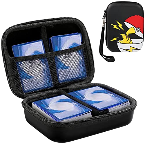 ProCase Cards Holder for Trading Cards, Carrying Card Organizer Case Fits Up to 400 Game Cards, Cards Storage Box with 2 Removable Dividers and Hand Strap -Black