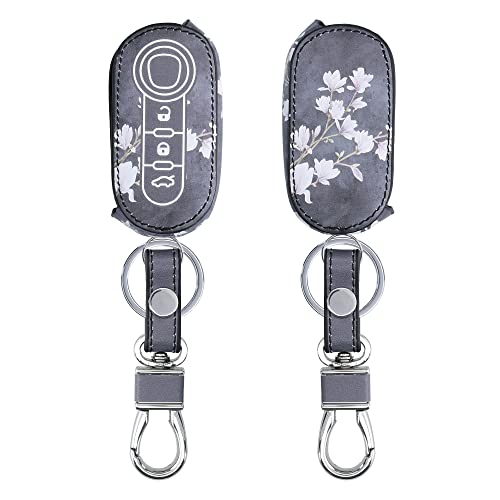 kwmobile Key Cover Compatible with Fiat Lancia – Full Print Design – Magnolias