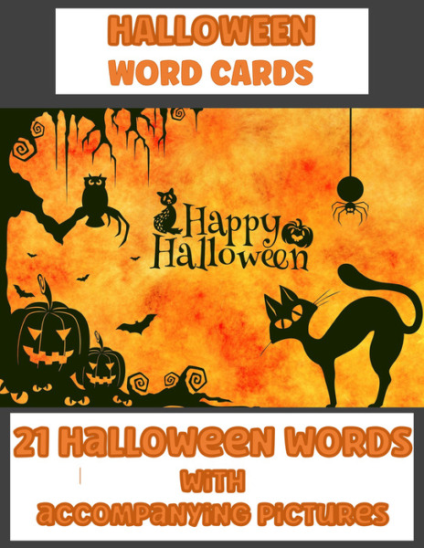 halloween word cards