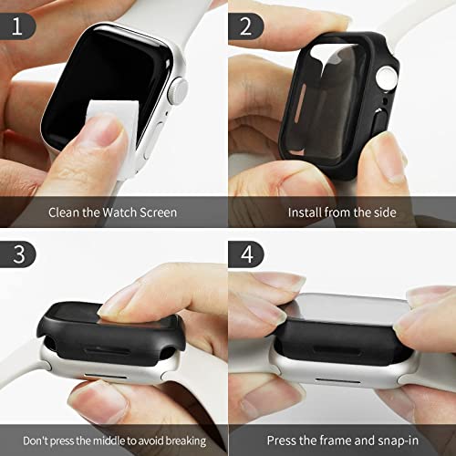 LK 2 Pack Hard PC Case Compatible with Apple Watch Series 8 & Series 7 45mm, Built-in 9H Tempered Glass, Bumper Overall Protective Cover, Ultra Thin Screen Protector for iWatch 8/7 45mm -Black | The Storepaperoomates Retail Market - Fast Affordable Shopping