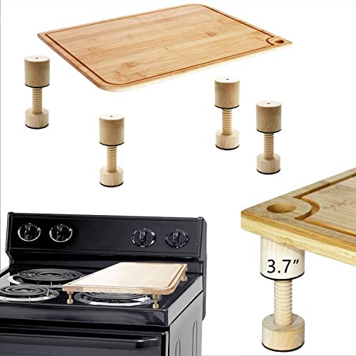 ANFU Cutting Board Feet, Wood Feet for Countertop Cutting Board- Kit to Elevate and Skid-Proof Your Cutting Board (Beige)