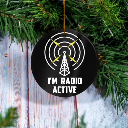 Family Christmas – Ham Radio Funny Radioactive Ornament Black – Custom Ornament, Family Tree Decor, Home Decor, Holiday Ornament, 1st Christmas, Personalized Ornament