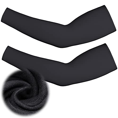 Cycling Arm Warmers Sleeves Thermal Arm Warmer Elastic UV Compression Sleeves Running Sport Supplies for Men Women Winter Sports Outdoor (XL)