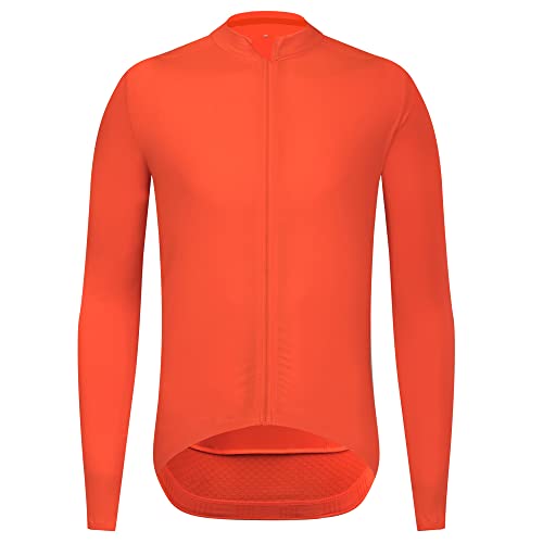 YKYWBIKE Cycling Jerseys Men’s Breathable Cycling Tops Bicycle Riding Long Sleeve Mountain Bike Riding Clothes Orange