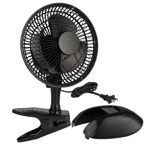RamPro Portable Desk and Clip on Fan, 6 Inch Fans Small and Quiet Plug In, Small Personal Cooling Fan for Desk Home Bedroom Office , 2 Speed, Adjustable Tilt, Black