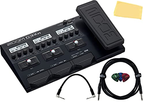 Zoom G3Xn Multi-Effects Processor Bundle with Instrument Cable, Patch Cable, Picks, and Austin Bazaar Polishing Cloth