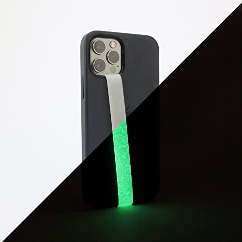 Phone Loops: Silicone Stretch Elastic Phone Strap, Phone Holder for Hand by Phone Loop, Small, Light and Discreet Slim Phone Strap Grip, Phone Hand Holder and Phone Grip Strap (Glow-in-The-Dark)