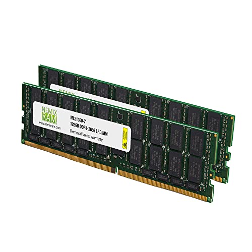 256GB Kit 2x128GB DDR4-2666 PC4-21300 ECC LRDIMM 8Rx4 Load Reduced Server Memory by NEMIX RAM