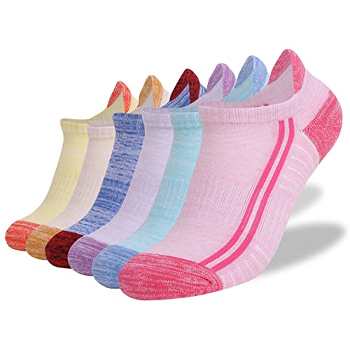 Arashi Women’s Low Cut Heel Tab Performance/Athletic Cotton Socks for Running, Tennis, and Casual Use (6 pairs) (Mix)