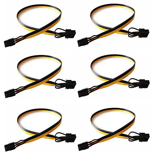 Sruixin 16AWG 6 Pin Male to 8 Pin (6+2) Male PCIe Adapter Splitter Cable PCI Express Extension Cable for GPU/PSU Splitter Board GPU Mining Power Supply (6Pack) – 20 Inch