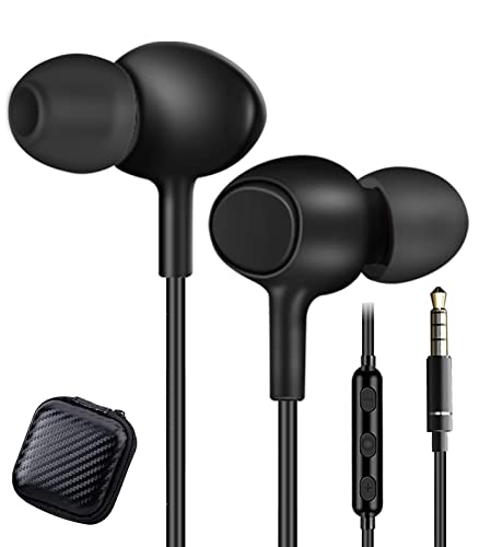 3.5mm Wired in-Ear Headphones with Mic and Remote Control Smartphones, Laptops, MP3 Earbuds Stereo Noise Isolating Headphones for Samsung Galaxy S10 S10e Plus Note 9 A71 A51 A11 A12 3.5mm Headphones