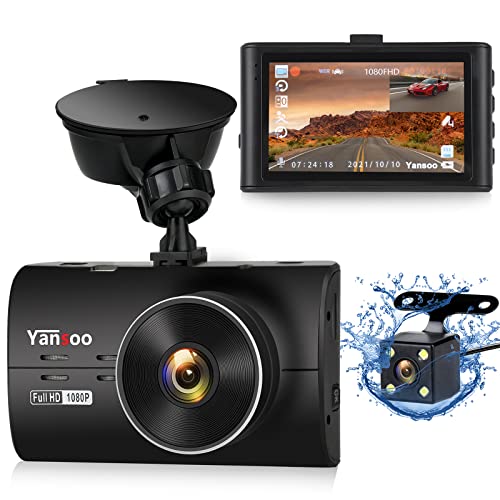 Dash Cam Front and Rear, Dash Camera for Cars 1080P Full HD Dashboard Camera Dual Dash Cam Night Vision, 170° Wide Angle with 3″ IPS Screen, Loop Recording, G-Sensor, Parking Monitor, Motion Detection