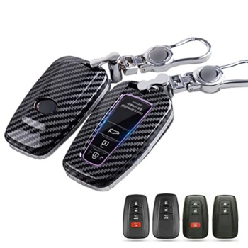JanneChou Key Fob Case Shell for Toyota RAV4 Camry Corolla Avalon C-HR Prius GT86 Highlander(Carbon Black) | The Storepaperoomates Retail Market - Fast Affordable Shopping