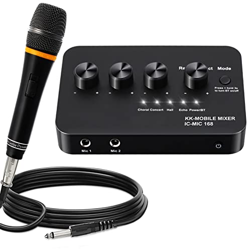 Inncen Microphone Karaoke Mixer System, Bluetooth Wired Microphone, Supports 3.5mm AUX, Smart TV, Speaker, PC, Soundbar,