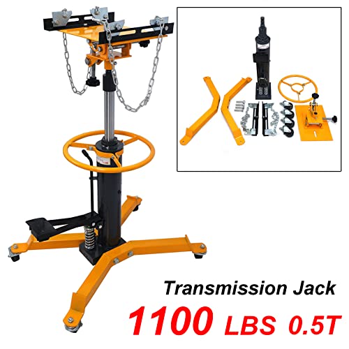 TUOKE Hydraulic Transmission Jack Vertical Lift, Adjustable Height 1100 Pounds, 2-Stage Hydraulic Telescopic Drive Jack, 360°Rotating Wheel Lift, With Foot Pump, Can Be Used For Car Lifting (Yellow) | The Storepaperoomates Retail Market - Fast Affordable Shopping