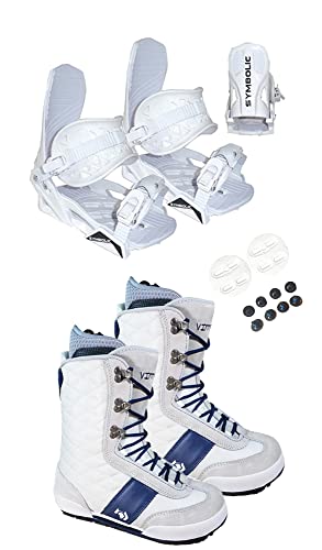 Symbolic Northwave Vintage Snowboard Boots 7 7.5 White Bindings Womens Package White Navy WL1 (White Bindings to Fit Boots, Boot Fit Ladys 7-7.5 (WL1))