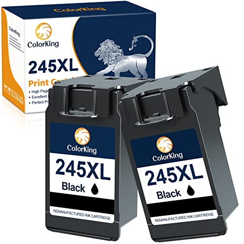ColorKing Compatible 245xl Ink Cartridge 2 Black Combo Pack Replacement for Canon 245xl PG-245XL 243xl 245 for PIXMA MX492 MX490 MG2522 MG2922 MG2520 MG2920 TS3100 TS3122 MG3300 TR4520 TR4500 Printer