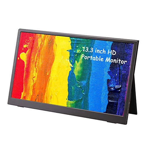 Anbayqgz 13.3-Inch Portable Monitor, 1920×1080 Full HD IPS Screen Display with Dual Mini HDMI 72% Color Gamut