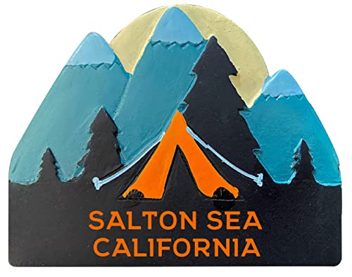 R and R Imports Salton Sea California Hand Painted Resin Refrigerator Magnet 3-Inch Approximately Tent Design.