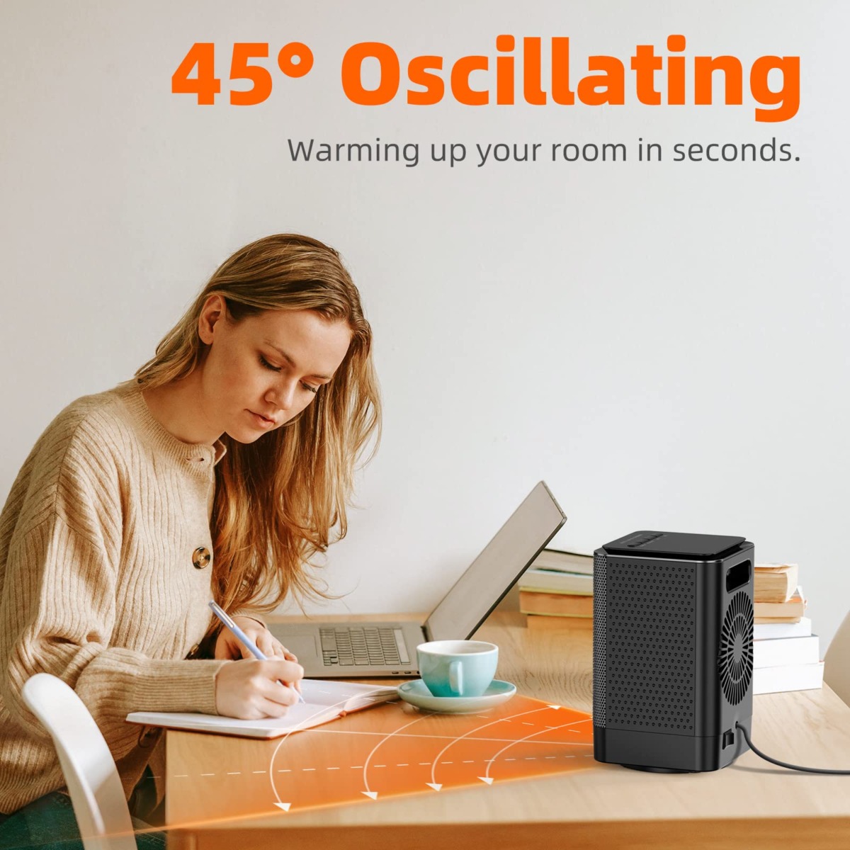 Space Heater, Portable Oscillating Heaters for Indoor Use, 3 Adjustable Heating Mode with Tip-over & Overheating Protection for Office Desk | The Storepaperoomates Retail Market - Fast Affordable Shopping