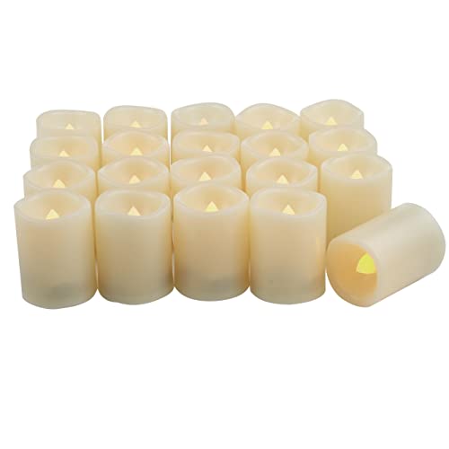 20 Pack Flameless LED Votive Candles Battery Operated Small Flickering Bright Tea Lights for Party Table Festival Celebration Wedding Halloween Christmas Home Decorations Batteries Included 1.5”x2”
